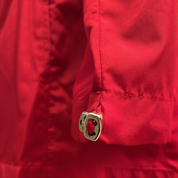 NWOT. Jones New York Red Packable Rain Jacket. M - Picture 5 of 6